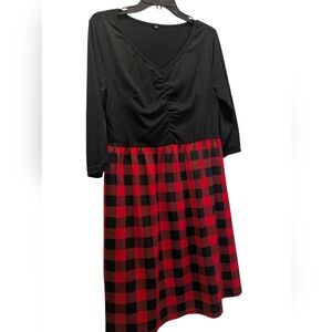 Black and Red Plaid Women's Dress